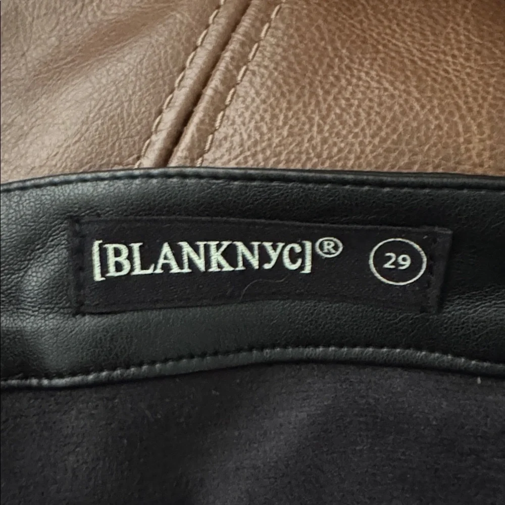 NWT BLANK NYC High Rise Vegan Leather Straight Leg Need You Tonight Pants SZ 29